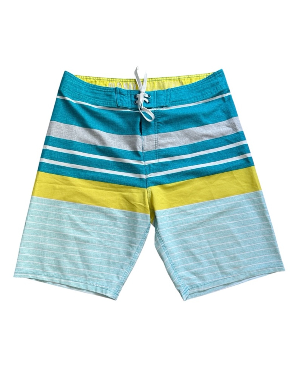 3/$10 ☀️ Old Navy | Striped Teal, Yellow & Light Blue Swim Board Shorts